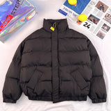 Men Fleece Harajuku Warm Parkas 2022 Mens Korean Fashion Streetwear Winter Jacket Japanese Style Vintage Bubble Coat aidase-shop
