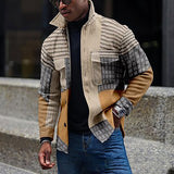 Aidase Vintage Printed Patchwork Buttoned Jackets Outerwear For Men 2022 New Autumn Casual Turn-down Collar Shirts Coats Men Streetwear aidase-shop