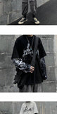 Aidase  Black Hip Hop T-Shirt Mens Casual Autumn Tops Tee Fake Two Piece Long Sleeve Men T Shirt Fashion Japan Tshirt Streetwear Boys aidase-shop