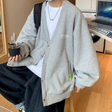 Aidase Japanese Fashion College Loose V-neck Cardigan Men 2022 New Sweater Female Outer Wear Sweater Coat Japanese Fashion Sweater Full Cardigan Jacket aidase-shop