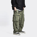 Style Multi Pocket Cargo Pants Men Loose Work Trousers Mens Streetwear Casual Pants aidase-shop