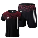 Aidase New men's sportswear summer suits men's fitness wear sports suits short-sleeved t-shirt shorts quick-drying 2-piece set aidase-shop