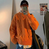 Aidase y2k Jerseys Autumn winter Korean solid color warm sweater men simple Japanese O-neck pullover all-match lovers knit sweater top aidase-shop