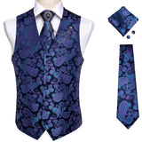 Aidase  2022 New Teal Green Paisley 100% Silk Formal Dress Vest Men Waistcoat Vest Wedding Party Vest Tie Brooch Pocket Square Set DiBanGu aidase-shop