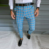 Casual Business Men's Mid Waist Zipper Long Trousers Classic Plaid Print Pencil Pants Men 2021 Autumn Spring Fashion Streetwear aidase-shop