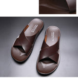 Aidase  Leather Slippers Men Summer Shoes Mens Slippers Outdoor Beach Slippers Shoes+male Zapatos De Hombre Erkek Ayakkabi Buty Meskie aidase-shop