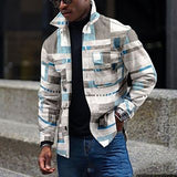 Aidase Vintage Printed Patchwork Buttoned Jackets Outerwear For Men 2022 New Autumn Casual Turn-down Collar Shirts Coats Men Streetwear aidase-shop