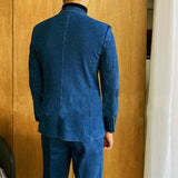 Business Men Suits Tailor-Made 2 Pieces Men's Denim Jackets Blazer Casual Jeans Cotton Coats Pants Cowboy Prom Suits aidase-shop