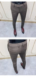 Aidase New Striped Suit Pants  Men Elegant Skinny Fit Office Pant Men Trousers Pant For Man Business Slim Fit Dress Ankle Trousers aidase-shop