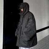 Aidase Punk Style Padded Jacket Men Women Winter 2022 New Thickened Dark Oversize Hooded Charging Cotton Jacket Men's Thick/thin Top aidase-shop