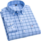 Aidase Aoliwen Brand Men Long Sleeve Plaid Shirts 100% cotton Single Patch Pocket Casual Standard-Fit Comfortable Soft Thick Tops Shirt aidase-shop