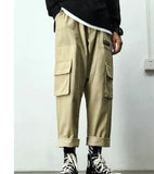 Aidase Autumn Overalls Pants for Men Military Straight Loose Multi-pocket Japanese Sweatpants 2020 Nine-point Casual Fashion Streetwear aidase-shop