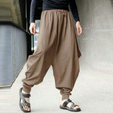 Aidase Cotton Harem Pants Men Japanese Loose Joggers Trousers Mans  Cross-pants Crotch Pants Wide Leg Baggy Pants Men aidase-shop