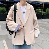 Aidase Fashion Oversized Causal Suit Blazer Man Striped Cuffs Patchwork 2021 Korean Style College Jacket Coat Black Plus Size Clothing aidase-shop