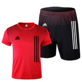 Aidase New men's sportswear summer suits men's fitness wear sports suits short-sleeved t-shirt shorts quick-drying 2-piece set aidase-shop