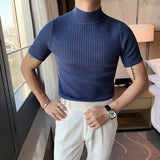 Aidase   2022 Brand clothing Men Summer Casual Knit Sweaters/Male Slim Fit Round collar trend Short Sleeve T-shirts Plus size S-3XL aidase-shop