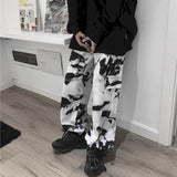 Wide leg pants men women Korean Harajuku high street retro tie-dye Cargo Pants loose hip-hop casual lovers trousers punk bottoms aidase-shop