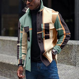 Aidase Vintage Printed Patchwork Buttoned Jackets Outerwear For Men 2022 New Autumn Casual Turn-down Collar Shirts Coats Men Streetwear aidase-shop