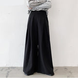 Aidase  2022 Men Wide Leg Pants Plain Joggers Button Loose Leisure Trousers Men Streetwear Chic Casual Pantalones Hombre S-5XL INCERUN aidase-shop