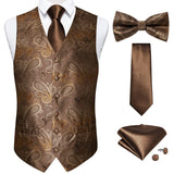 Aidase  2022 New Teal Green Paisley 100% Silk Formal Dress Vest Men Waistcoat Vest Wedding Party Vest Tie Brooch Pocket Square Set DiBanGu aidase-shop