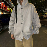 Aidase  Men With Hat Hoodies Single Breasted Loose Casual Plus Velvet Chic Fashion Harajuku Large Size S-3XL Warm All-match Basic Coats aidase-shop