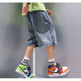 Black Baggy Short Jeans Men Denim Shorts Blue Ripped Jeans for Men Summer Japanese Hip Hop Jeans Streetwear Harajuku aidase-shop