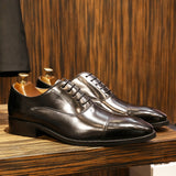 Genuine Leather Shoes Gentleman Lace-up Wedding Formal Shoes Top Layer Cowhide Oxfords Large Size 38-47 Elegant Dress Shoe aidase-shop