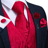 Aidase  2022 New Teal Green Paisley 100% Silk Formal Dress Vest Men Waistcoat Vest Wedding Party Vest Tie Brooch Pocket Square Set DiBanGu aidase-shop