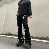 Aidase Gothic Denim Trousers Male Jeans for Men 2021 Goth Flare Pants Men Jeans Pants Slim Fit Punk Rave Hip Hop Streetwear aidase-shop