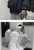 Aidase Men's hoodies men's winter plus velvet thickening Letter Print loose and versatile simple Sweatshirt men's Oversized hoodie top aidase-shop