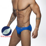 Aidase  Men's Swimming Trunks Low Waist Bikini Panties Sexy Nylon Solid Color Swimsuit Quick-Drying Push Pad Shorts Beach Swimming Surf aidase-shop