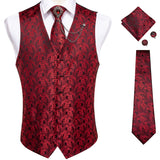 Aidase  2022 New Teal Green Paisley 100% Silk Formal Dress Vest Men Waistcoat Vest Wedding Party Vest Tie Brooch Pocket Square Set DiBanGu aidase-shop