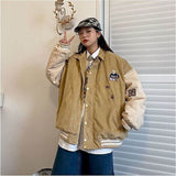 Aidase Bear corduroy jacket men women 2021 spring autumn new Korean loose BF Japan Kawaii bear baseball uniform jacket punk streetwear aidase-shop
