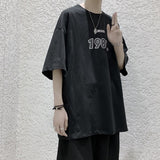 Summer Men's T-shirt Oversized Casual Male Top Tees Hip Hop Loose T Shirt Men 1987 Graphic Pure Cotton Men's Clothing aidase-shop