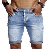 Men Denim Shorts Ripped Skin-friendly Polyester Summer Mens Short Pants Classic distressed ripped short jeans Streetwear