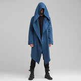 Men's Hooded Cardigan Trench Coat Streetwear Solid Color Hooded Windbreaker with Hood Autumn/Winter Jackets Men Trench Coat aidase-shop
