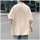 Aidase Fashion Oversized Causal Suit Blazer Man Striped Cuffs Patchwork 2021 Korean Style College Jacket Coat Black Plus Size Clothing aidase-shop