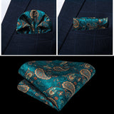 Aidase  2022 New Teal Green Paisley 100% Silk Formal Dress Vest Men Waistcoat Vest Wedding Party Vest Tie Brooch Pocket Square Set DiBanGu aidase-shop