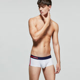 Brand Mens Sexy Underwear Cotton Pure Color Soft Breathable Boxers Trunks Fashion Wide Belt Separate Pouches Underpants Bragas aidase-shop
