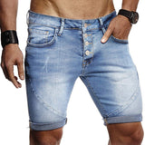 Men Denim Shorts Ripped Skin-friendly Polyester Summer Mens Short Pants Classic distressed ripped short jeans Streetwear 2021 aidase-shop