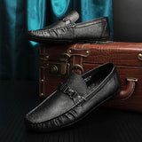 New Summer Autumn Peas Shoes Men Easy Driving Shoes Casual Leather Slip-On Shoes Men Comfortable Flats EU Size 37-44 aidase-shop