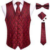 Aidase  2022 New Teal Green Paisley 100% Silk Formal Dress Vest Men Waistcoat Vest Wedding Party Vest Tie Brooch Pocket Square Set DiBanGu aidase-shop