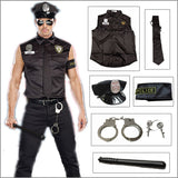 Aidase Umorden Halloween Costumes Adult America U.S. Police Dirty Cop Officer Costume Top Shirt Fancy Cosplay Clothing for Men aidase-shop