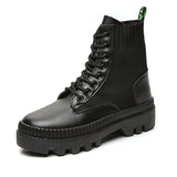 Aidase  Autumn Winter Leather Men's Boots Platform Fashion Sock Ankle Boots Men High Top Black Casual Outdoor Sports Shoes Male 2021 New aidase-shop