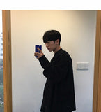 Aidase Solid Cardigan Knitted Men Simple Basic Loose Students Daily Trendy Ulzzang Outwear Autumn Leisure Males Sweaters Couple Popular aidase-shop