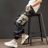 Ribbons Pockets Harem Joggers Men Cargo Pants Streetwear Hip Hop Casual Track Pants Male Harajuku Fashion Trousers aidase-shop