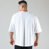 New Summer Running Oversized T-Shirt Men's Gym Bodybuilding Fitness Loose Casual Cotton Short Sleeve Men's Street Sports T-Shirt aidase-shop