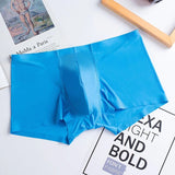 Aidase New Mens Elastic Seamless Underwear Boxers Ultra-Thin Breathable Boxer Shorts Cueca Ice Silk Seamless Low Waist Soft Underpants aidase-shop