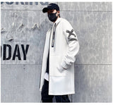 Autumn Men Hooded Jackets Print Harajuku Windbreaker Ribbon Overcoat Male Casual Outwear Hip Hop Streetwear Coats aidase-shop