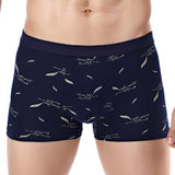 Men Boxers Underwear Floral Print Skin-friendly Cotton Blend U Convex Boxer Briefs  Men's Underwears трусы мужские aidase-shop